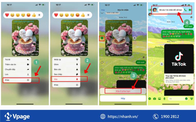 Gỡ tin nhắn đã nhận